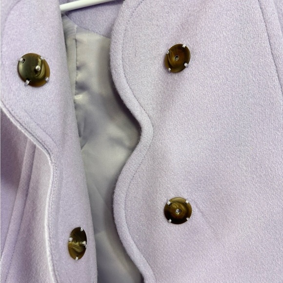 Talbots Petites Size 2P Blazer Jacket Wool Blend Scalloped Front Purple - Picture 6 of 8